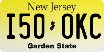 NJ license plate I50OKC