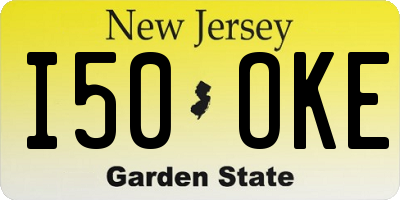NJ license plate I50OKE