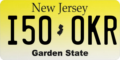 NJ license plate I50OKR