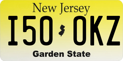 NJ license plate I50OKZ