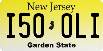 NJ license plate I50OLI