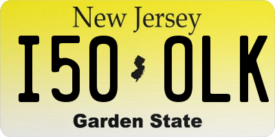 NJ license plate I50OLK