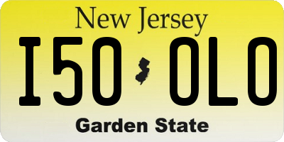NJ license plate I50OLO