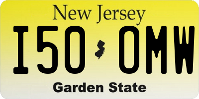 NJ license plate I50OMW