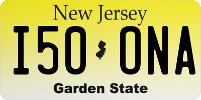 NJ license plate I50ONA
