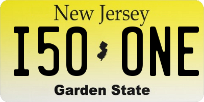 NJ license plate I50ONE