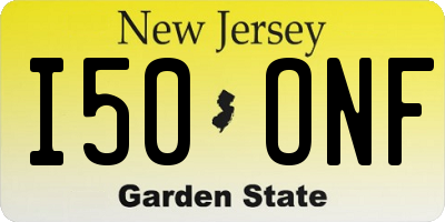 NJ license plate I50ONF