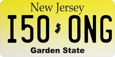 NJ license plate I50ONG