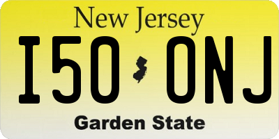 NJ license plate I50ONJ