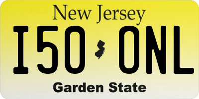 NJ license plate I50ONL