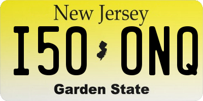 NJ license plate I50ONQ