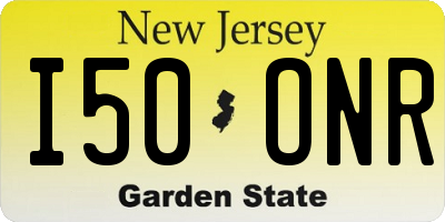 NJ license plate I50ONR