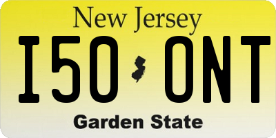 NJ license plate I50ONT