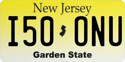 NJ license plate I50ONU