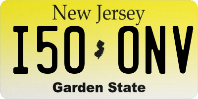 NJ license plate I50ONV