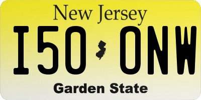 NJ license plate I50ONW