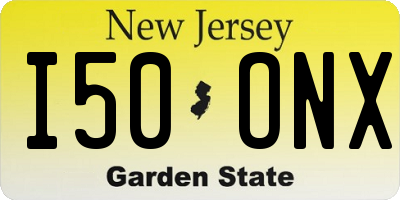 NJ license plate I50ONX