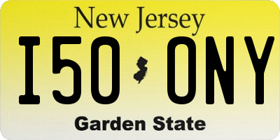 NJ license plate I50ONY