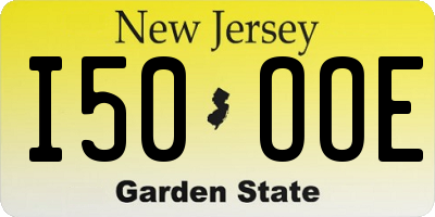 NJ license plate I50OOE