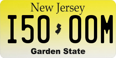 NJ license plate I50OOM