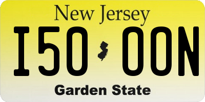 NJ license plate I50OON