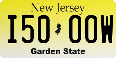 NJ license plate I50OOW