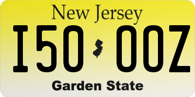 NJ license plate I50OOZ