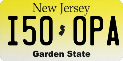 NJ license plate I50OPA