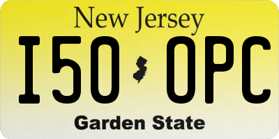 NJ license plate I50OPC