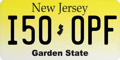 NJ license plate I50OPF