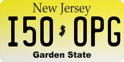 NJ license plate I50OPG