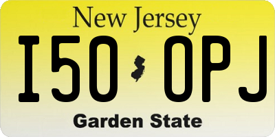 NJ license plate I50OPJ