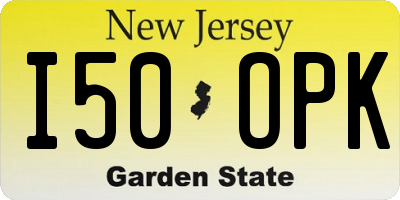 NJ license plate I50OPK