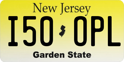 NJ license plate I50OPL