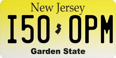 NJ license plate I50OPM