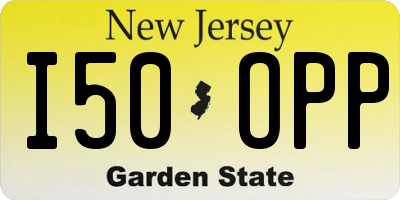 NJ license plate I50OPP