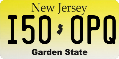 NJ license plate I50OPQ