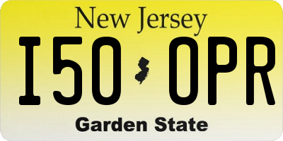 NJ license plate I50OPR