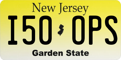 NJ license plate I50OPS