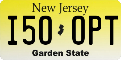 NJ license plate I50OPT