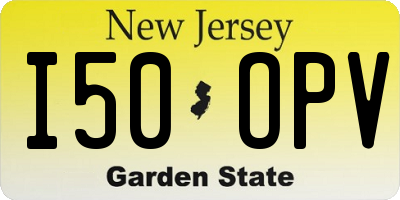 NJ license plate I50OPV