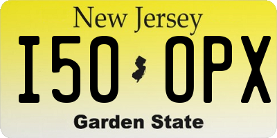 NJ license plate I50OPX