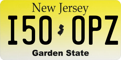 NJ license plate I50OPZ