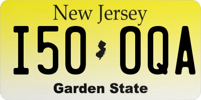 NJ license plate I50OQA