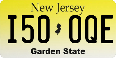 NJ license plate I50OQE