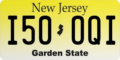 NJ license plate I50OQI