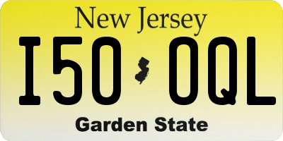NJ license plate I50OQL