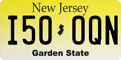 NJ license plate I50OQN