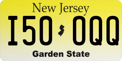 NJ license plate I50OQQ