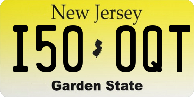 NJ license plate I50OQT